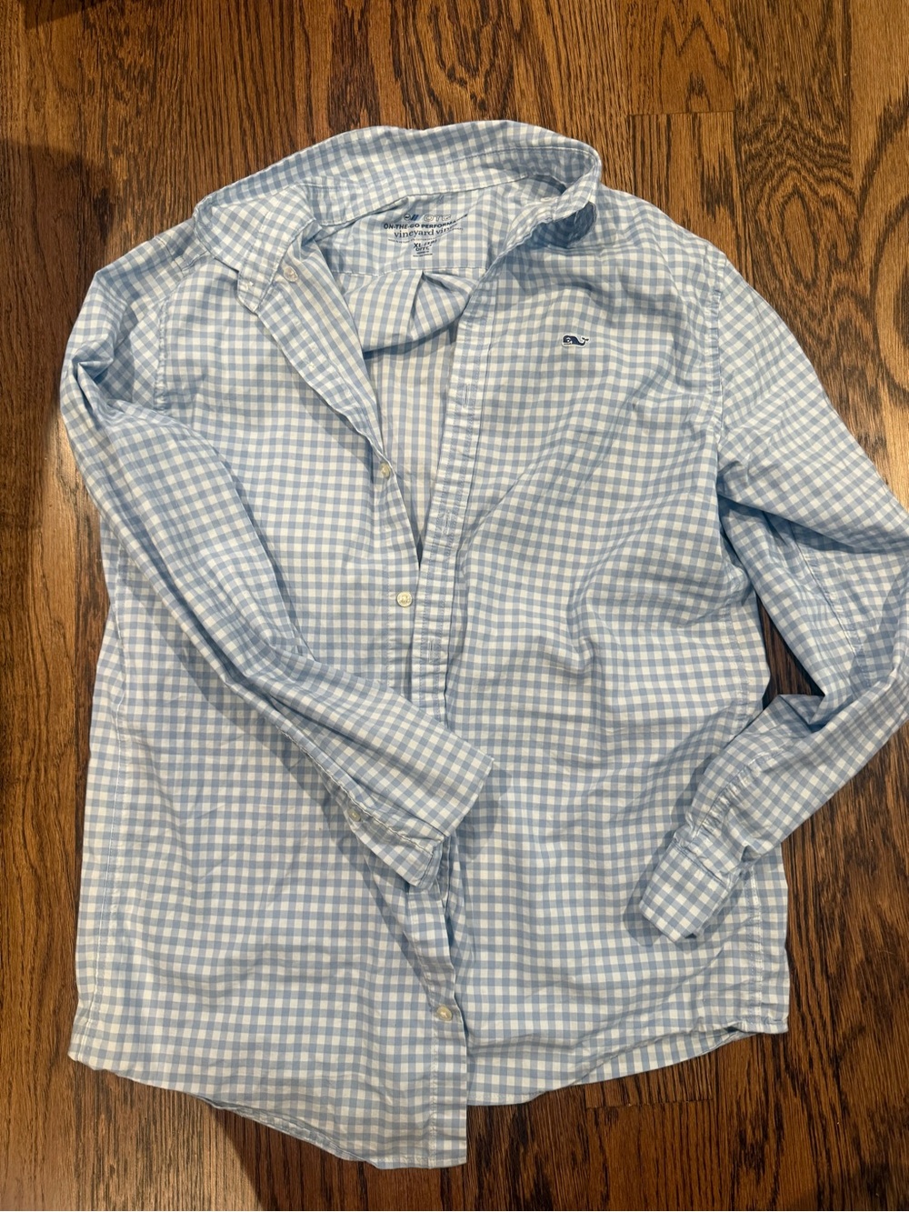 Vineyard Vines Light Blue & White Gingham Button-Down Shirt